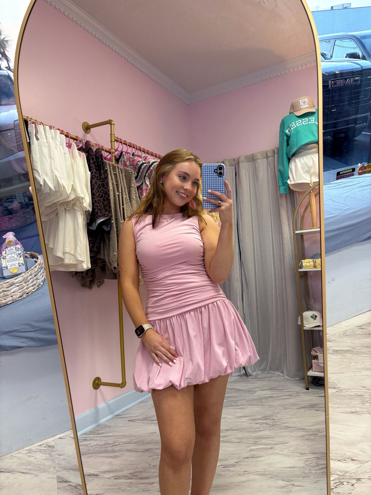 Mini dress w/ peplum