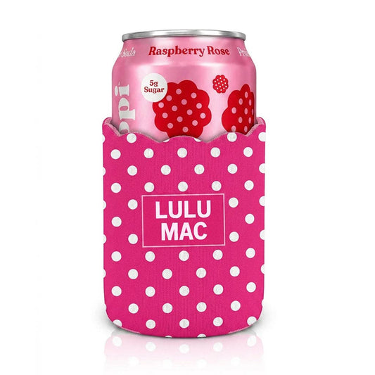 Hot Pink/White Dot Koozie