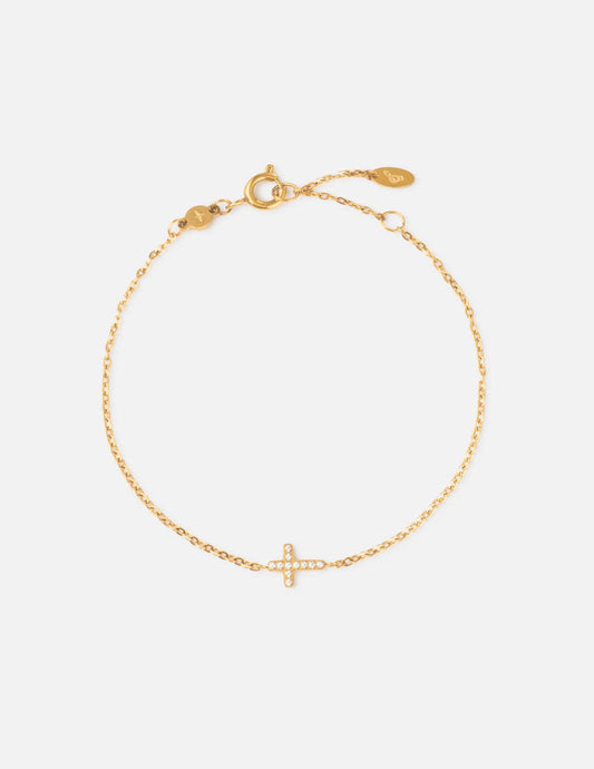 Dainty Gem Cross Link Bracelet