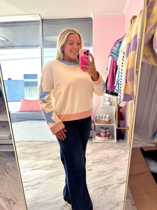 Beige Patchwork Top
