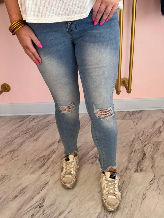 Button Up Blue Jeans